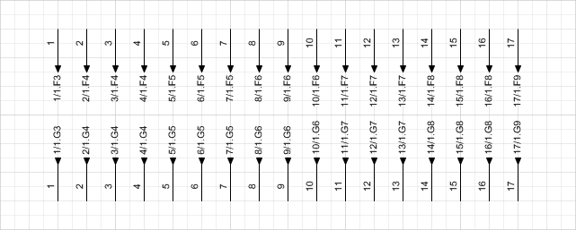 Sample wire links shown as they are normally used on drawings.